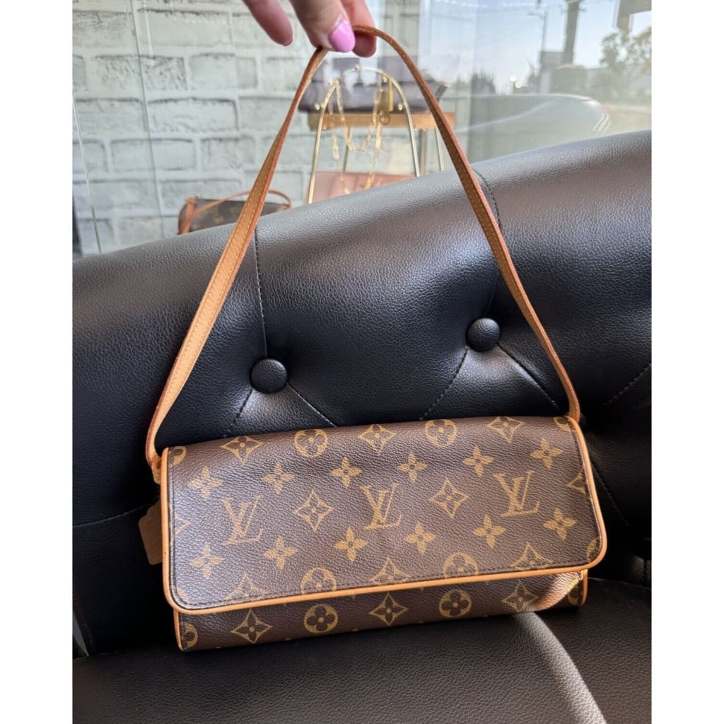 LOUIS VUITTON Monogram Twin GM Pochette Shoulder Bag (MSRP $1150 + ) - GM / Suede / Shoulder Bag