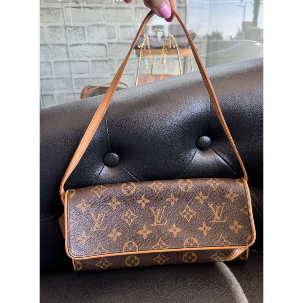 LOUIS VUITTON Monogram Twin GM Pochette Shoulder Bag (MSRP $1150 + ) - GM / Suede / Shoulder Bag