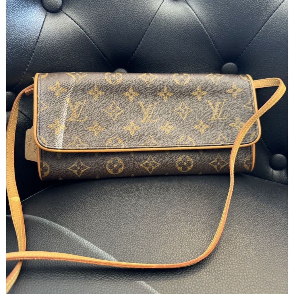 LOUIS VUITTON Monogram Twin GM Pochette Shoulder Bag (MSRP $1150 + ) - GM / Suede / Shoulder Bag