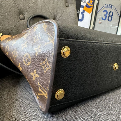 Louis Vuitton On My Side Tote Leather with Monogram Canvas MM - MM / Black / Leather