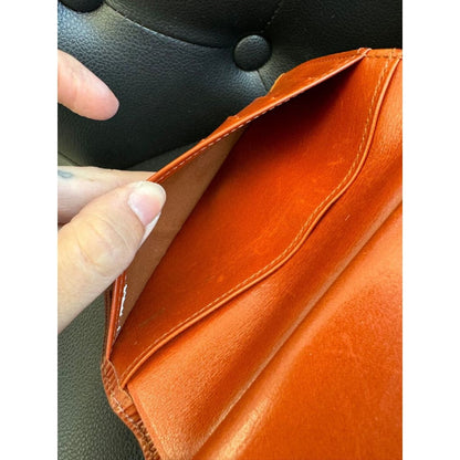 LOUIS VUITTON Orange/brown Epi French Wallet (MSRP $750 + ) - Brown / Leather / wallet