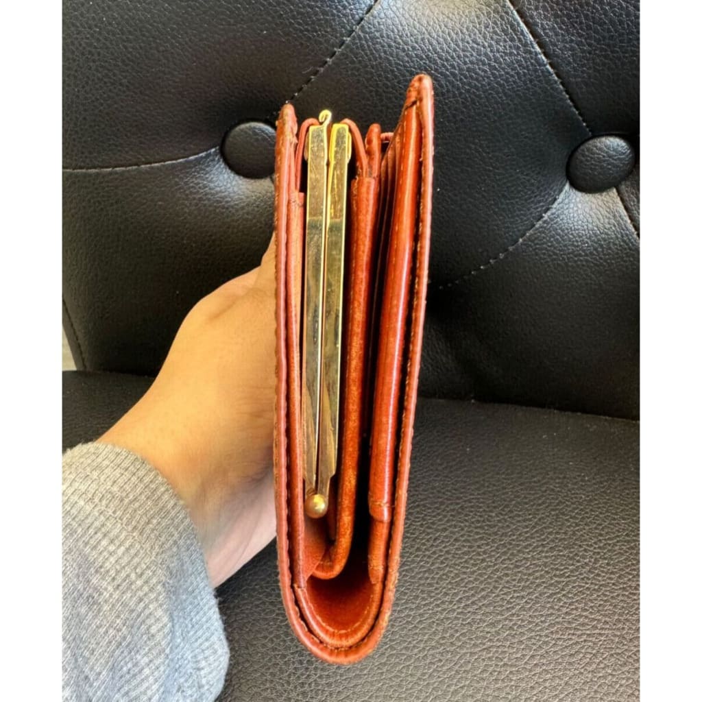 LOUIS VUITTON Orange/brown Epi French Wallet (MSRP $750 + ) - Brown / Leather / wallet