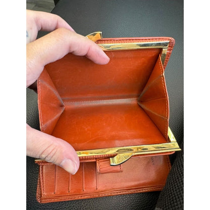 LOUIS VUITTON Orange/brown Epi French Wallet (MSRP $750 + ) - Brown / Leather / wallet