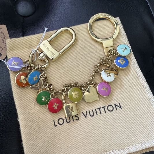 LOUIS VUITTON Pastilles Key Chain Bag Charm Multicolor - Gold