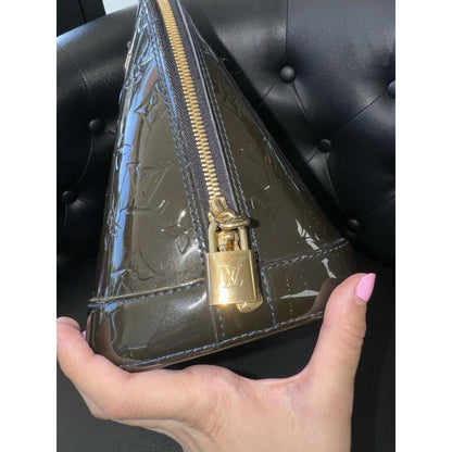 LOUIS VUITTON RARE Bleu Infini Vernis Alma PM (MSRP $2,330) - PM / Patent Leather / Top Handle Bag