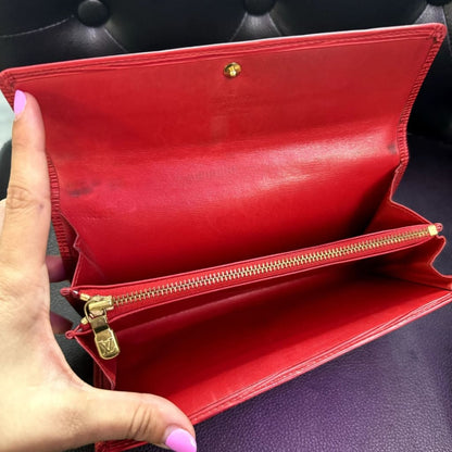 LOUIS VUITTON Red Epi Sarah Long Wallet (MSRP $825) - Red / Leather / wallet