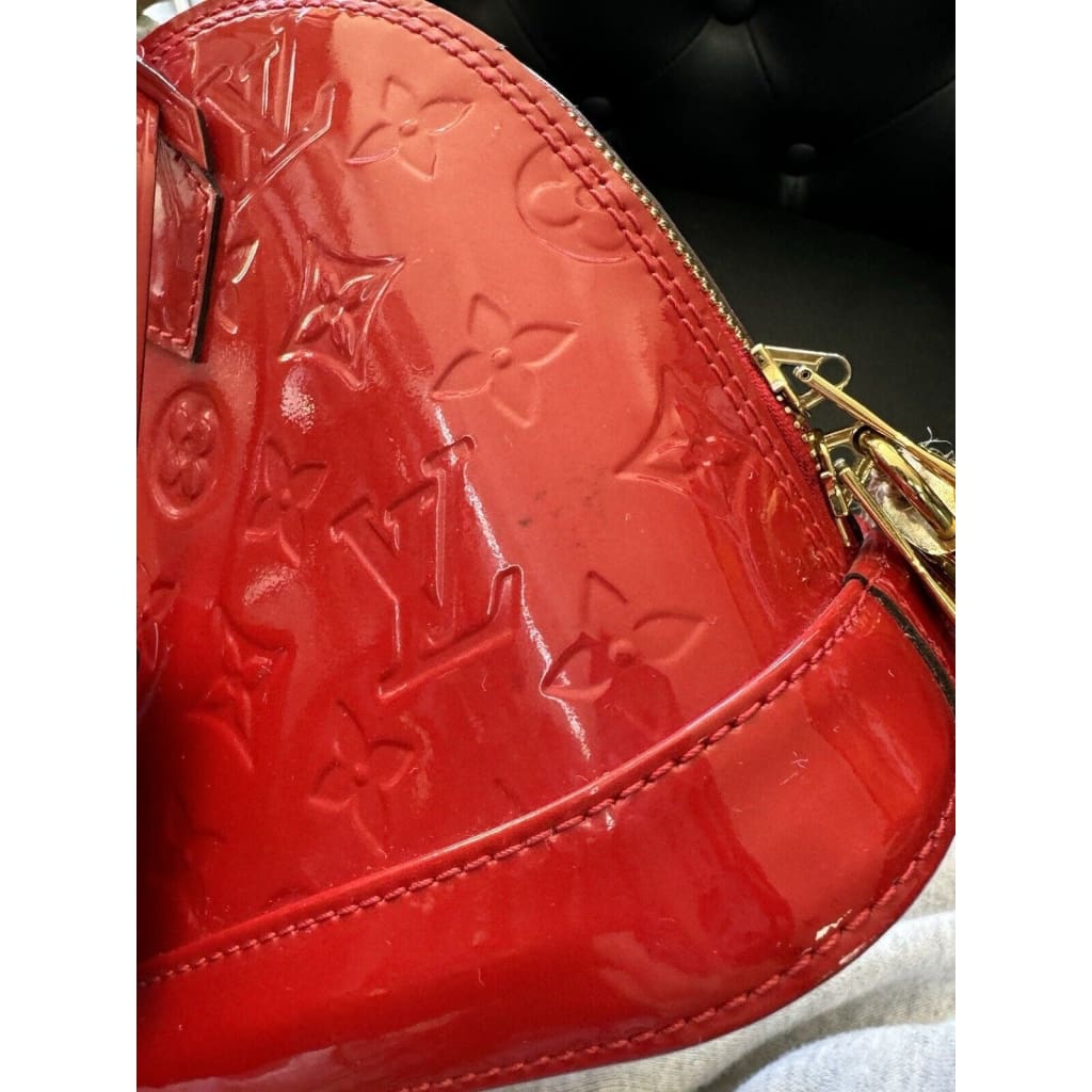 LOUIS VUITTON Red Vernis Alma BB (MSRP $2,850) - Mini / Leather / Top Handle Bag