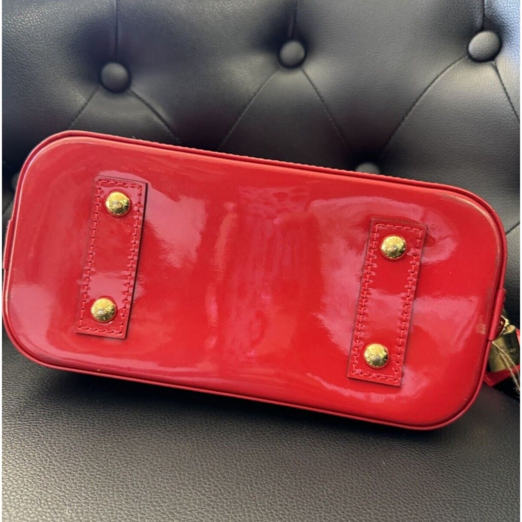 LOUIS VUITTON Red Vernis Alma BB (MSRP $2,850) - Mini / Leather / Top Handle Bag