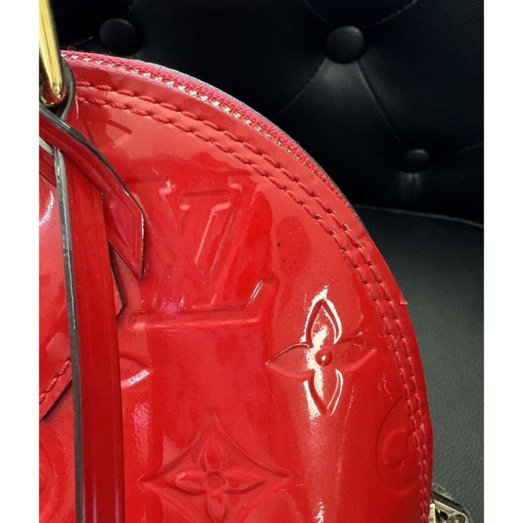 LOUIS VUITTON Red Vernis Alma BB (MSRP $2,850) - Mini / Leather / Top Handle Bag