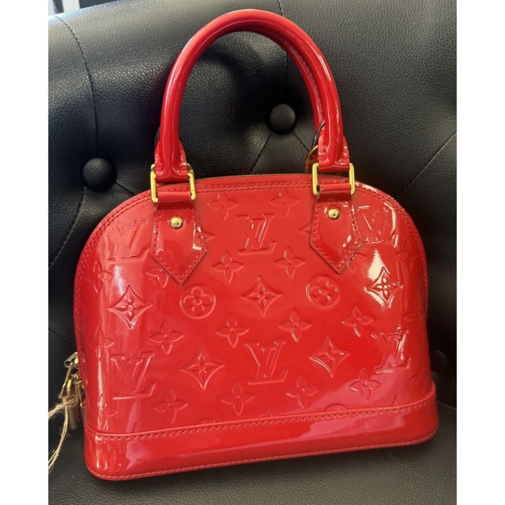 LOUIS VUITTON Red Vernis Alma BB (MSRP $2,850) - Mini / Leather / Top Handle Bag