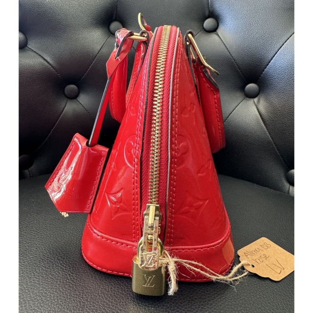 LOUIS VUITTON Red Vernis Alma BB (MSRP $2,850) - Mini / Leather / Top Handle Bag