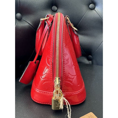 LOUIS VUITTON Red Vernis Alma BB (MSRP $2,850) - Mini / Leather / Top Handle Bag