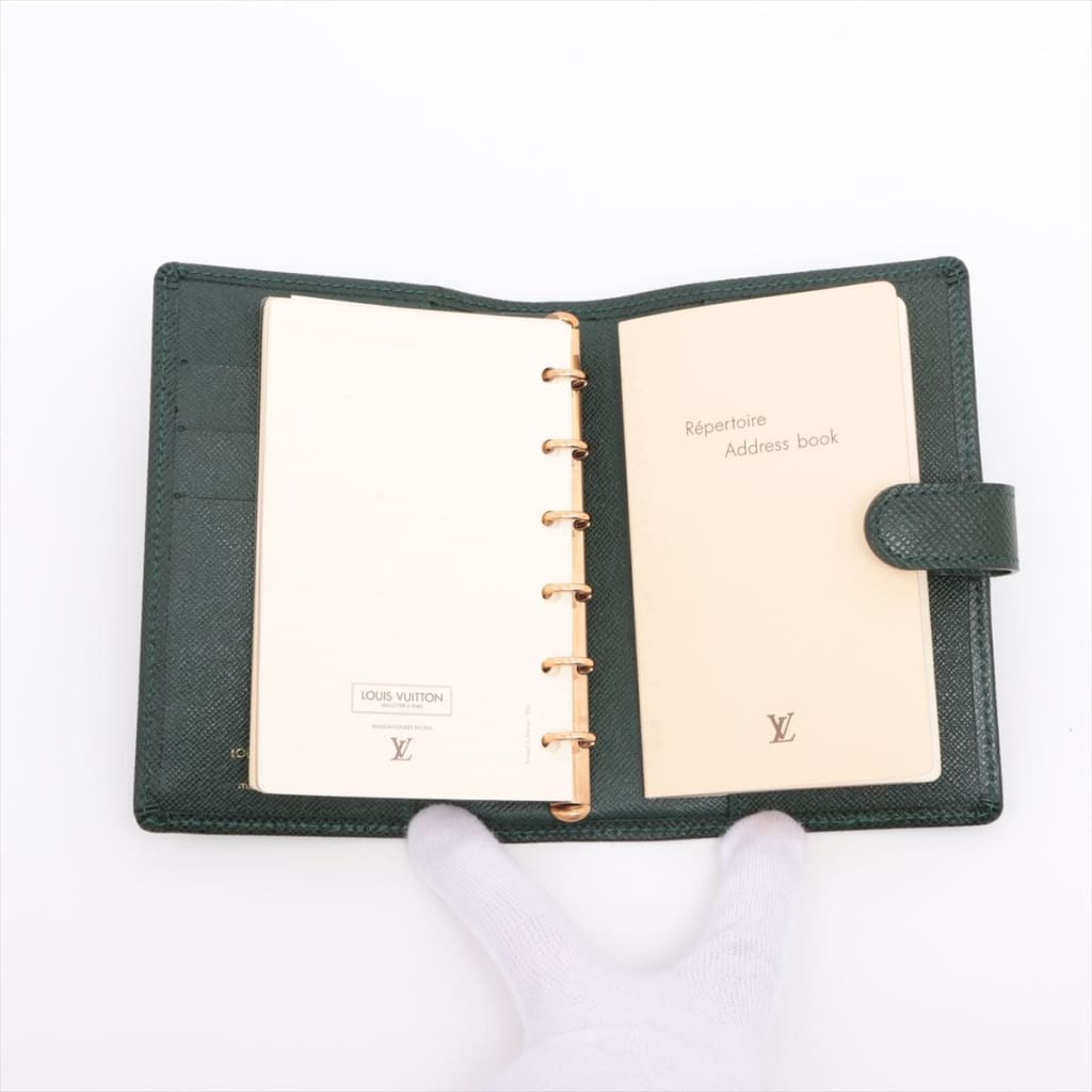Louis Vuitton Taiga Agenda PM New with Box (MSRP $525) - green / leather / agenda