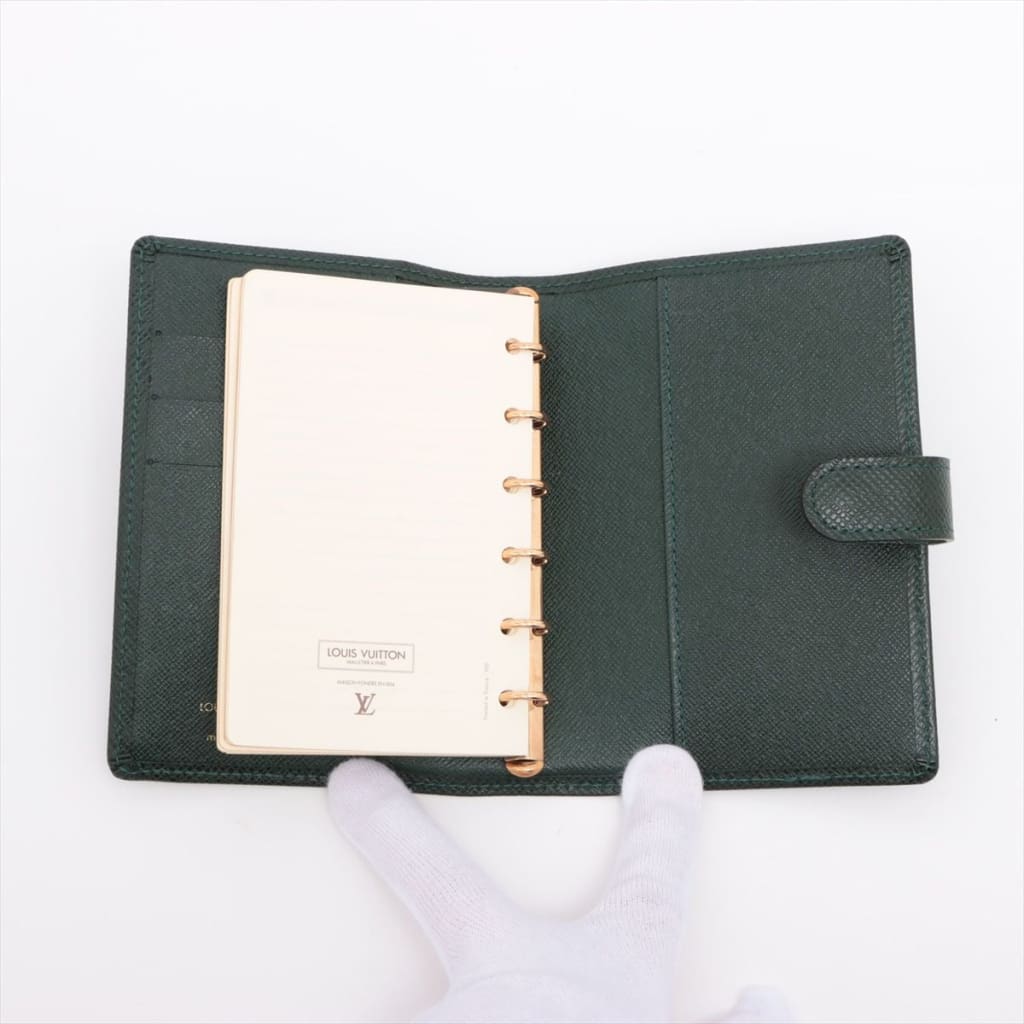 Louis Vuitton Taiga Agenda PM New with Box (MSRP $525) - green / leather / agenda