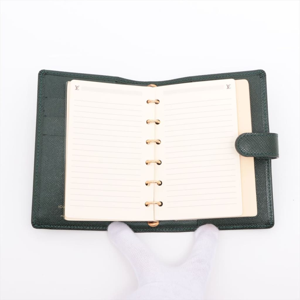 Louis Vuitton Taiga Agenda PM New with Box (MSRP $525) - green / leather / agenda