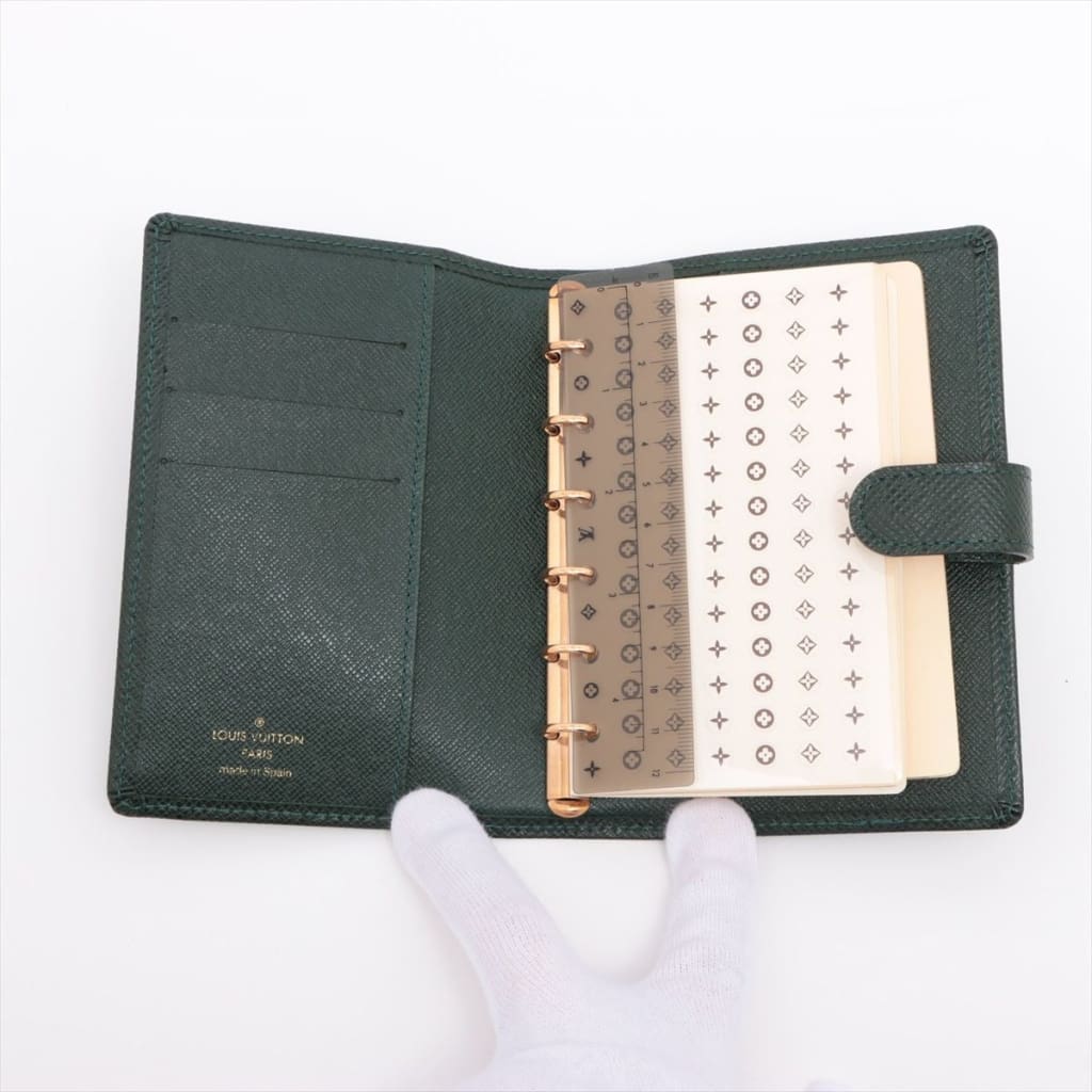 Louis Vuitton Taiga Agenda PM New with Box (MSRP $525) - green / leather / agenda