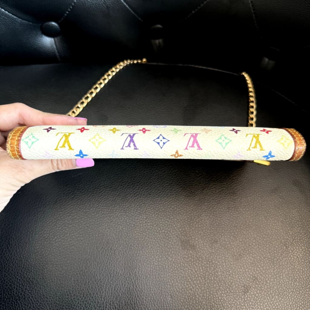 LOUIS VUITTON White Murakami Multi-Color Suhali Long Wallet (MSRP $1500) - White / Leather( + 1) / wallet