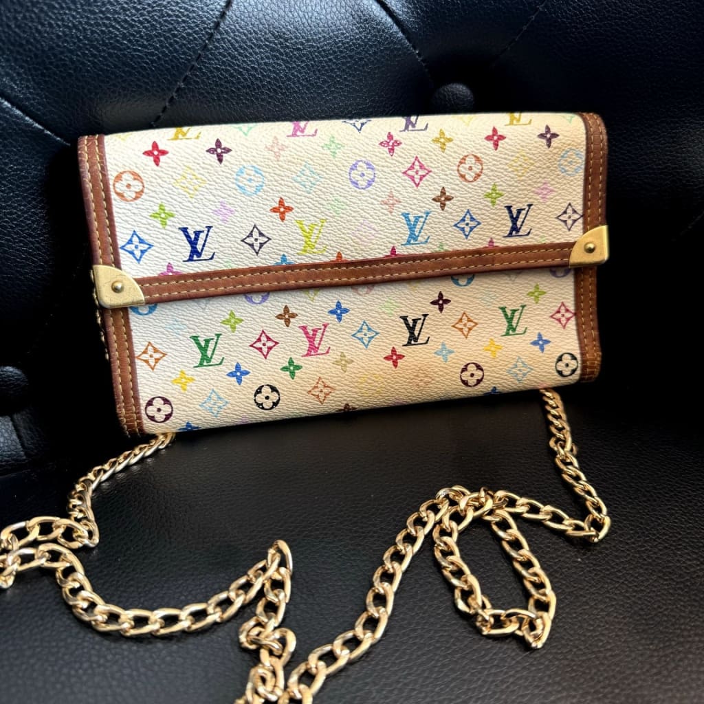 LOUIS VUITTON White Murakami Multi-Color Suhali Long Wallet (MSRP $1500) - White / Leather( + 1) / wallet