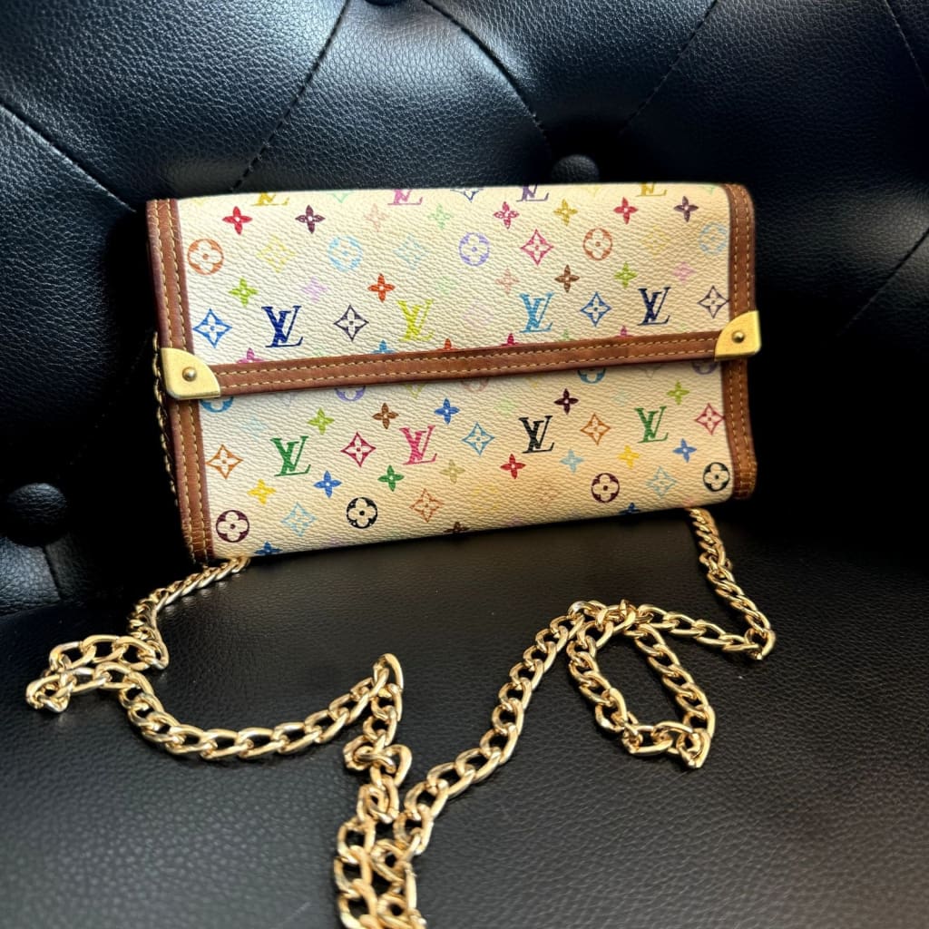 LOUIS VUITTON White Murakami Multi-Color Suhali Long Wallet (MSRP $1500) - White / Leather( + 1) / wallet