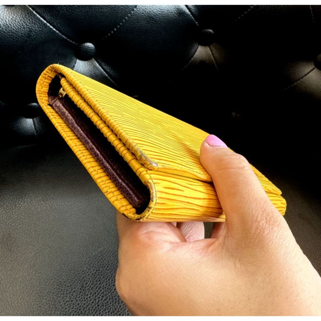 LOUIS VUITTON Yellow & Purple Epi Lakers Tresor Wallet (MSRP $750) - Yellow / Leather( + 1) / wallet