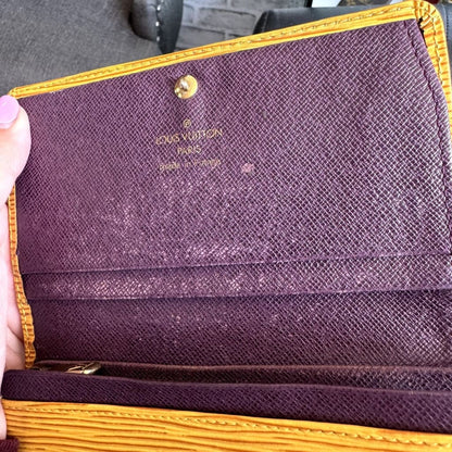 LOUIS VUITTON Yellow & Purple Epi Lakers Tresor Wallet (MSRP $750) - Yellow / Leather( + 1) / wallet