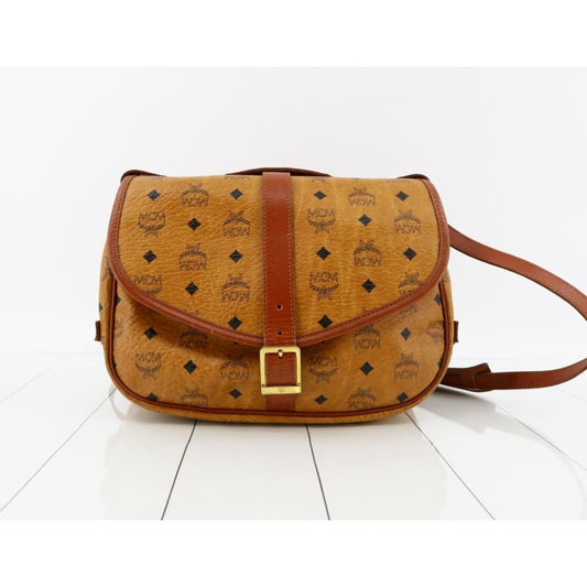 MCM Cognac Visetos Flap Crossbody Bag - Cognac / Leather / Crossbody