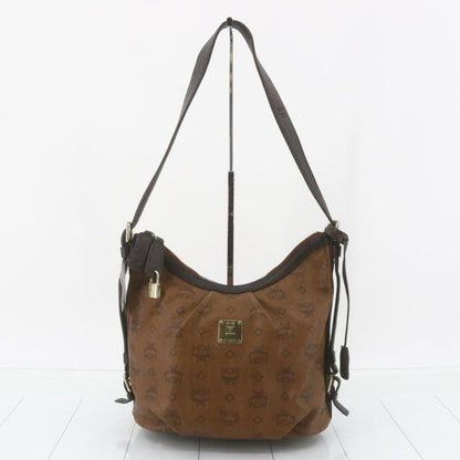 MCM Visetos Hobo Bag - Brown / Leather / zip