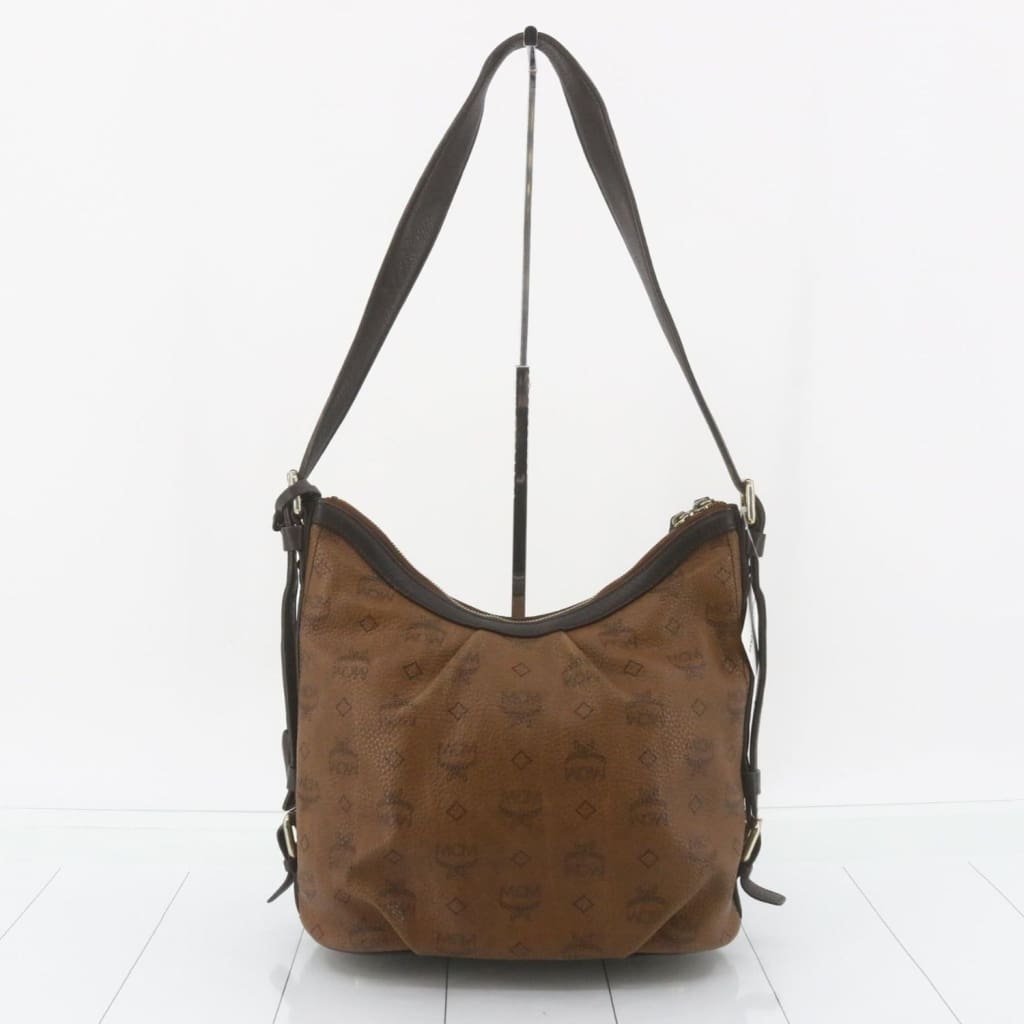 MCM Visetos Hobo Bag - Brown / Leather / zip