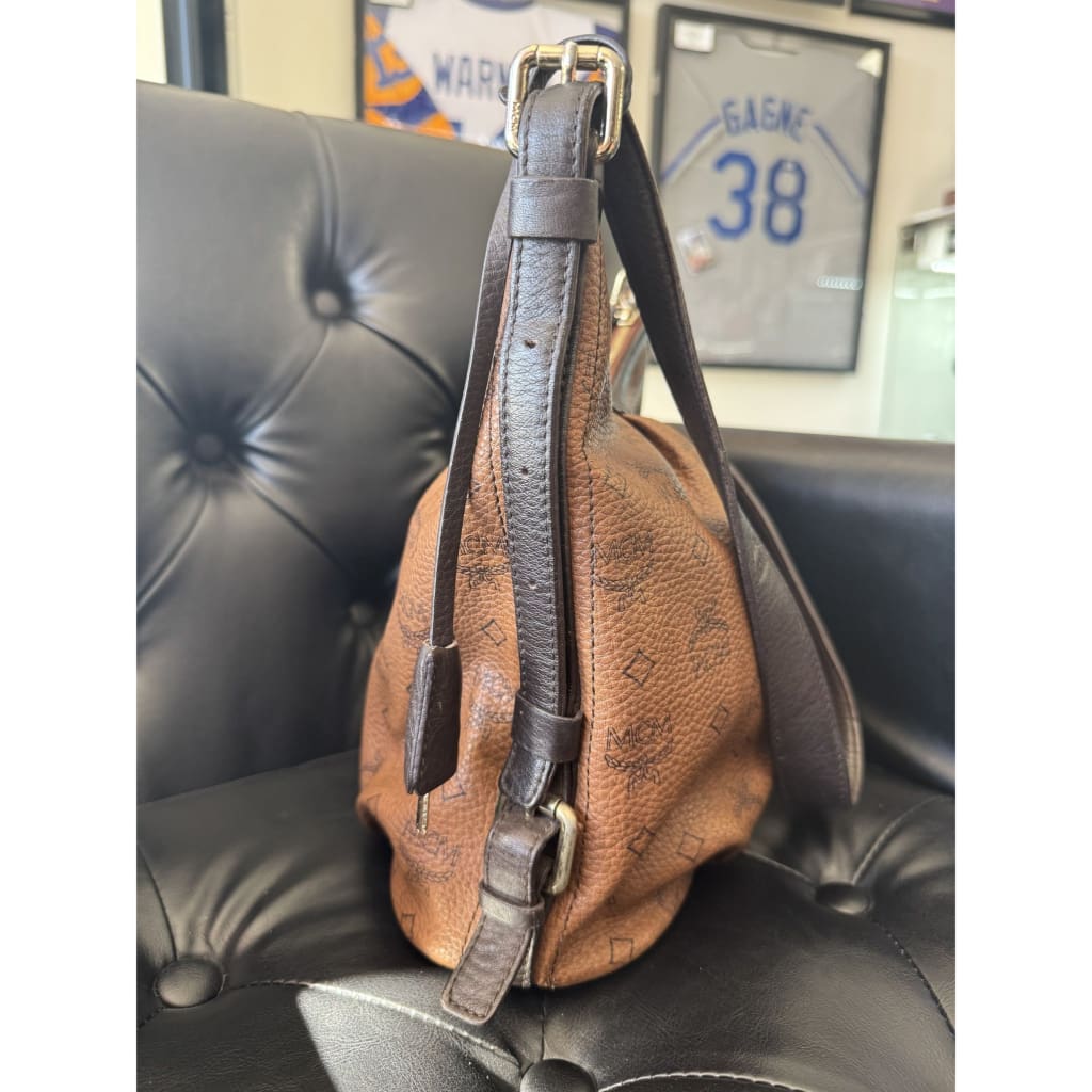 MCM Visetos Hobo Bag - Brown / Leather / zip