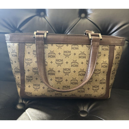 MCM Visetos Tote Bag - Small / Beige / Leather