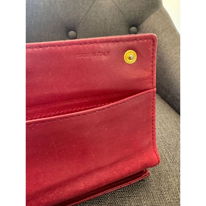 Miu Miu Red Crocodile Wallet w/ Chain (MSRP $500 + ) - Red / snap