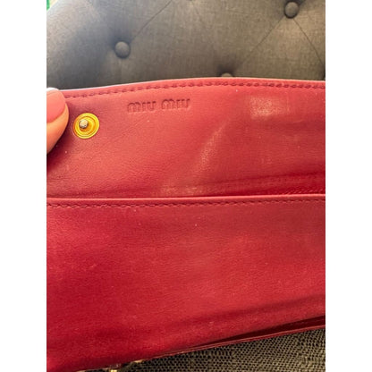 Miu Miu Red Crocodile Wallet w/ Chain (MSRP $500 + ) - Red / snap