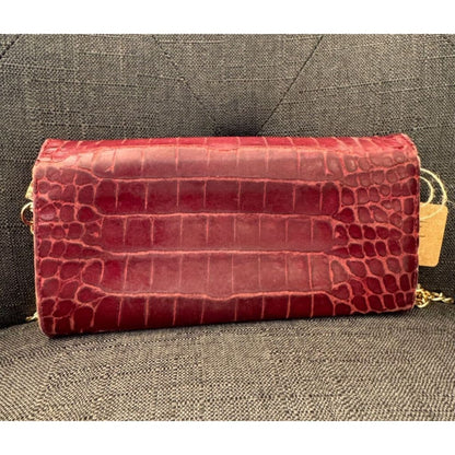 Miu Miu Red Crocodile Wallet w/ Chain (MSRP $500 + ) - Red / snap