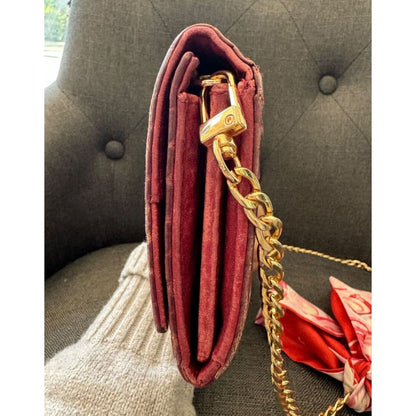 Miu Miu Red Crocodile Wallet w/ Chain (MSRP $500 + ) - Red / snap