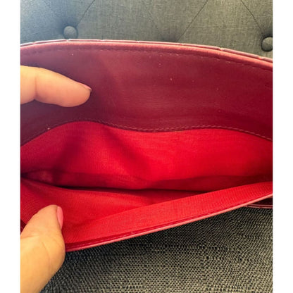 Miu Miu Red Crocodile Wallet w/ Chain (MSRP $500 + ) - Red / snap