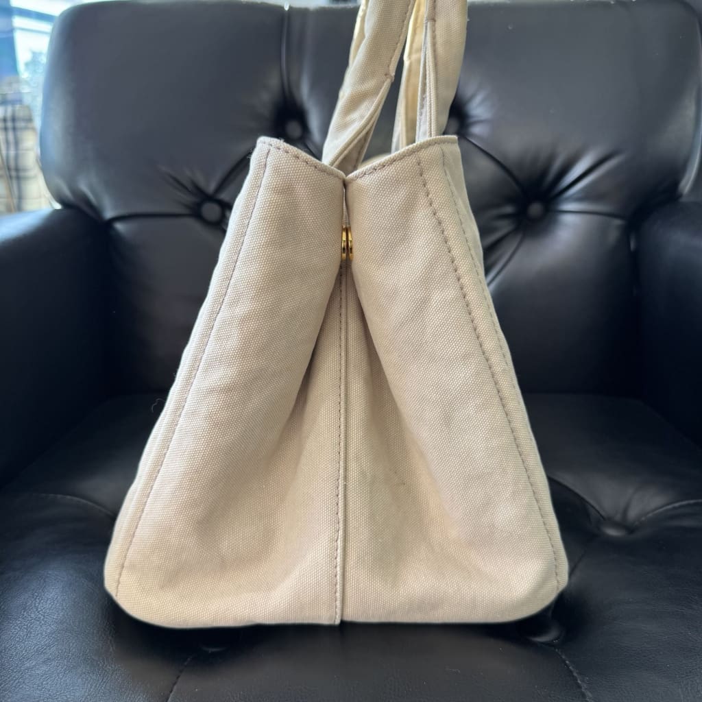 PRADA Canapa Hand Bag Canvas Beige - BEIGE / canvas / Shoulder Bag