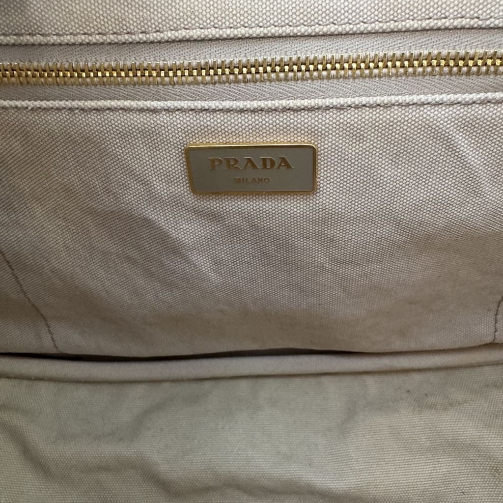 PRADA Canapa Hand Bag Canvas Beige - BEIGE / canvas / Shoulder Bag