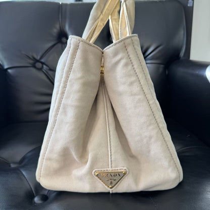 PRADA Canapa Hand Bag Canvas Beige - BEIGE / canvas / Shoulder Bag