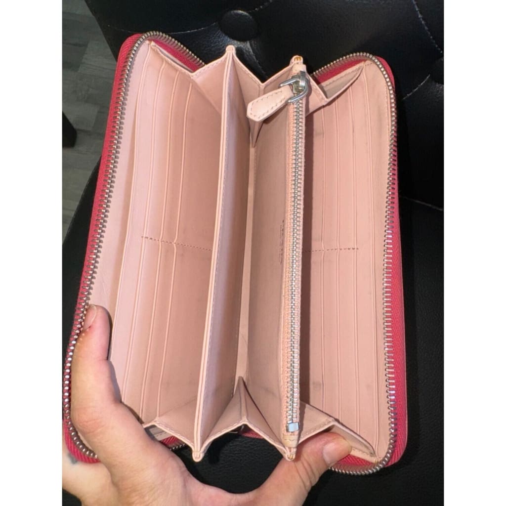 Prada Pink Saffiano Long Zippy Wallet (MSRP $800) - Pink / Zip-Around