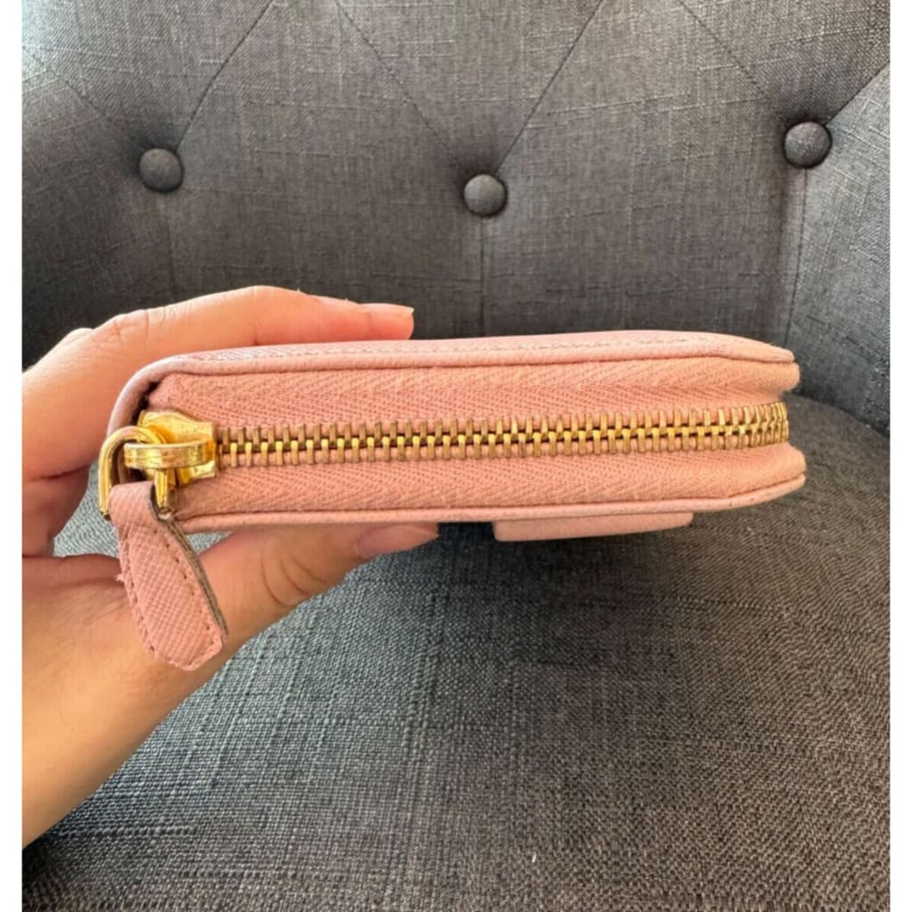 Prada Safianno Pink Bow Long Wallet (MSRP $995) - Pink