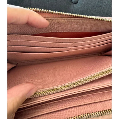 Prada Safianno Pink Bow Long Wallet (MSRP $995) - Pink