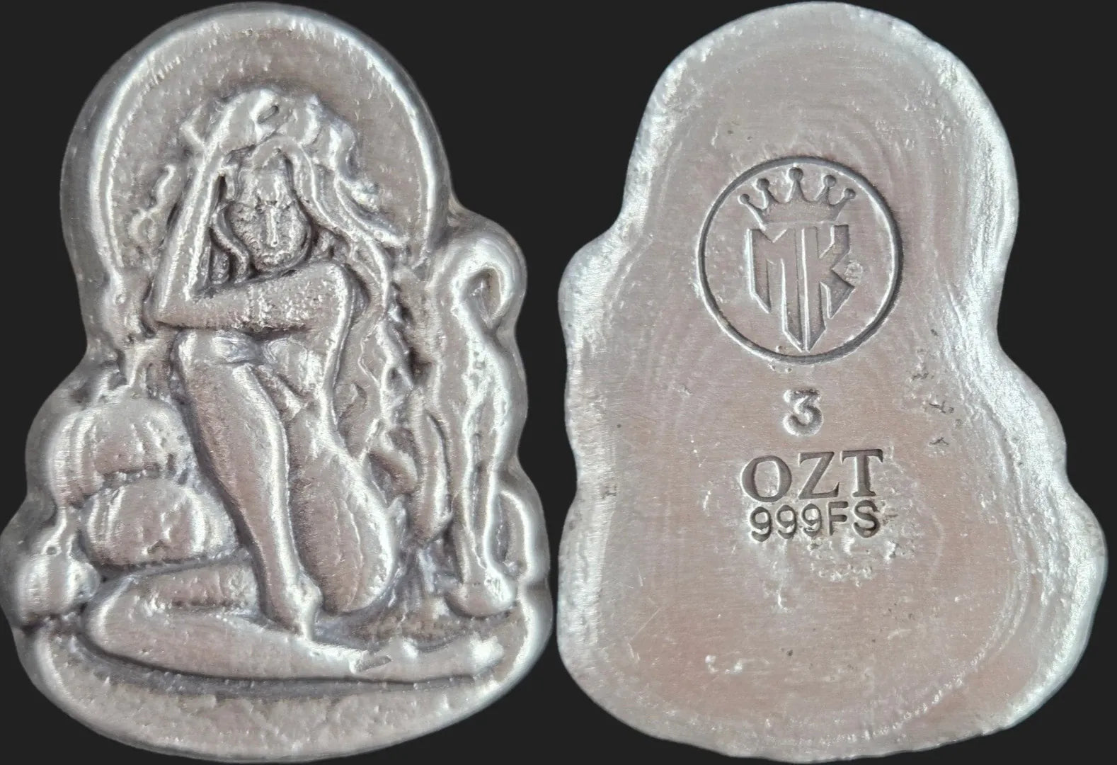 3 Ozt. Hand Poured Silver The Pumpkin Queen by MKBarz - MK BARZ AND BULLION