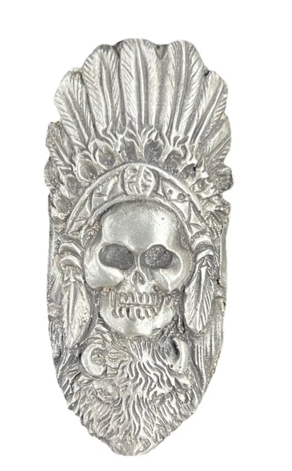 2.32 MKBARZ "Skull And Bison" .999 Silver Hand Poured - MK BARZ AND BULLION