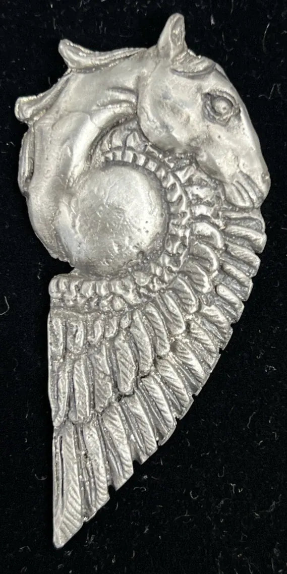 1.46 Ozt. MKBARZ "Winged Horse" .999 Silver Hand Poured - MK BARZ AND BULLION