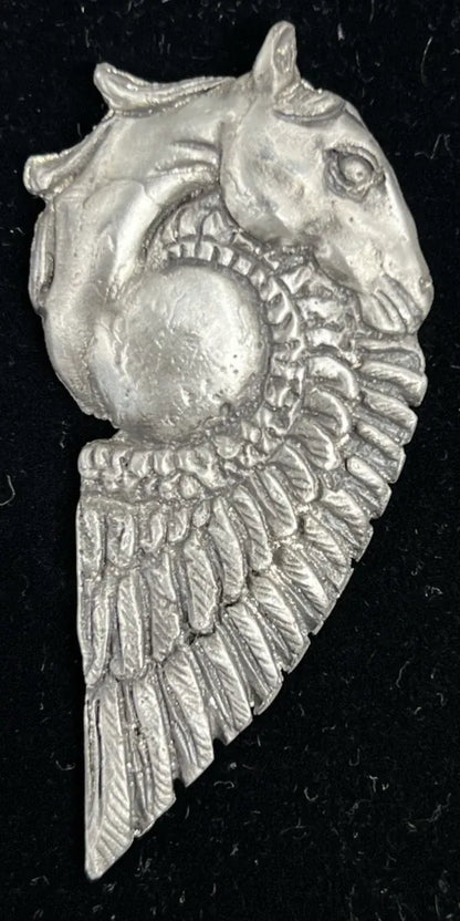 1.46 Ozt. MKBARZ "Winged Horse" .999 Silver Hand Poured - MK BARZ AND BULLION