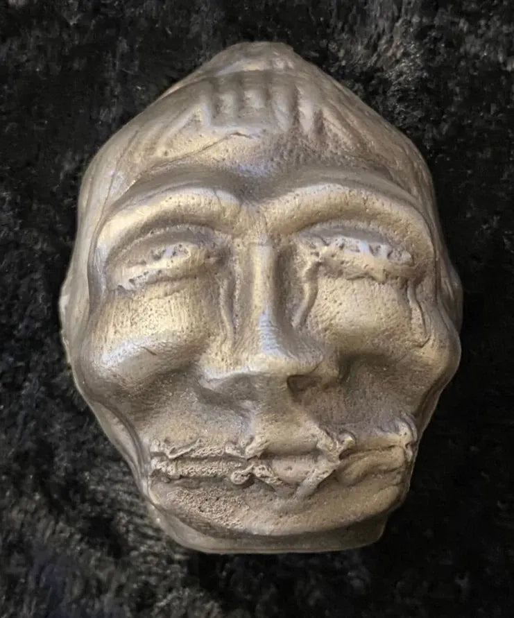 5 Oz MK BarZ "VooDoo Shrunken Head" Hand Poured .999 FS - MK BARZ AND BULLION
