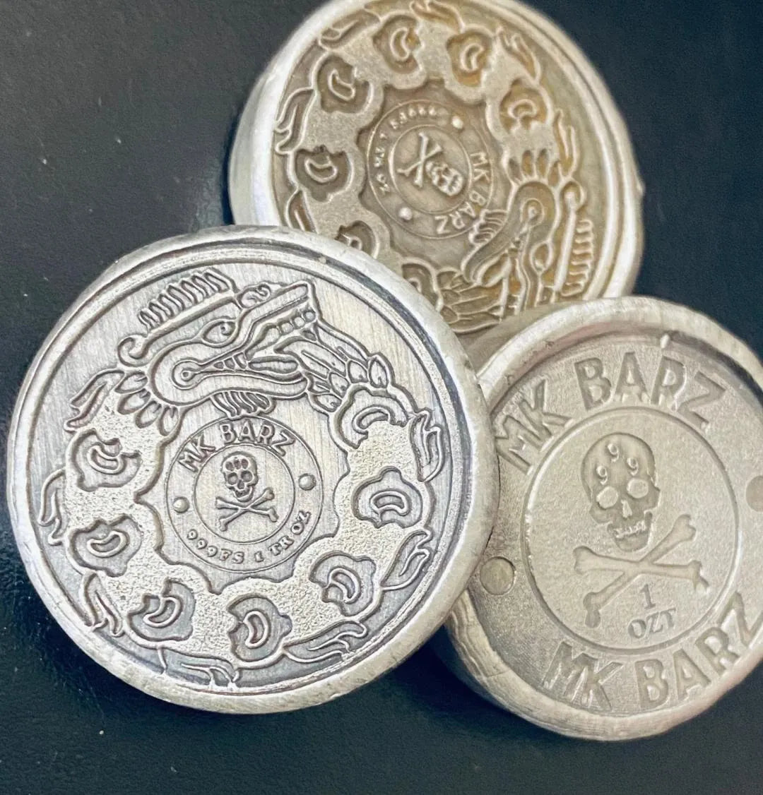 1 ozt MK BARZ "Chinese Dragon" Round .999 Fine Silver - MK BARZ AND BULLION