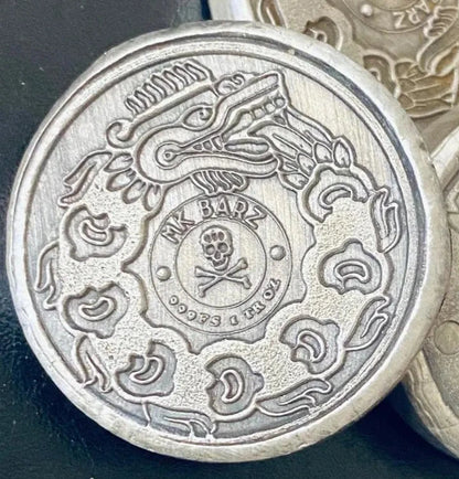 1 ozt MK BARZ "Chinese Dragon" Round .999 Fine Silver - MK BARZ AND BULLION