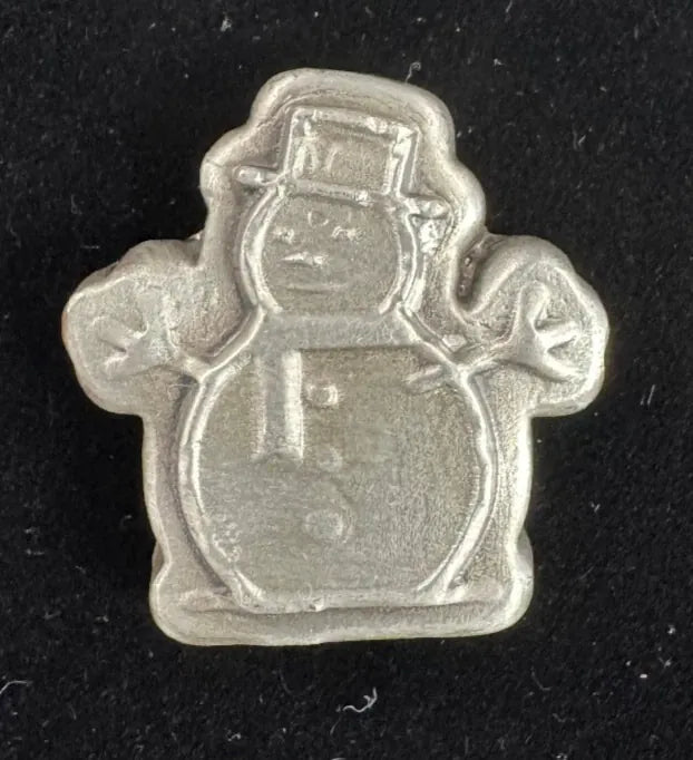1.25 Troy Oz MK BARZ "FREEZYTHE SNOWMAN" .999 FS Hand Poured - MK BARZ AND BULLION