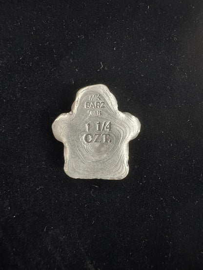 1.25 Troy Oz MK BARZ "FREEZYTHE SNOWMAN" .999 FS Hand Poured - MK BARZ AND BULLION